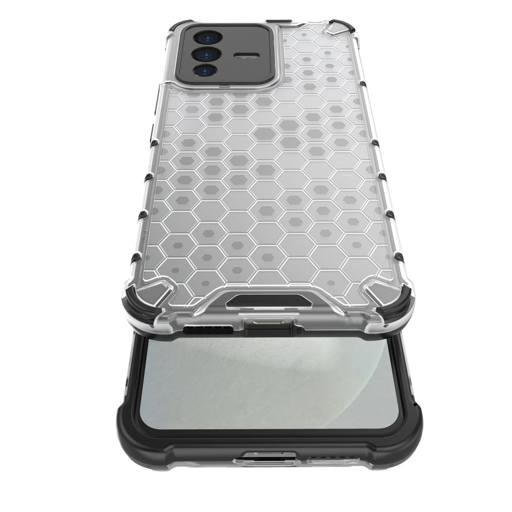 Honeycomb case pansret cover med en gel ramme Vivo V23 5G sort