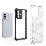 Honeycomb case pansret cover med en gel ramme Vivo V23 5G sort