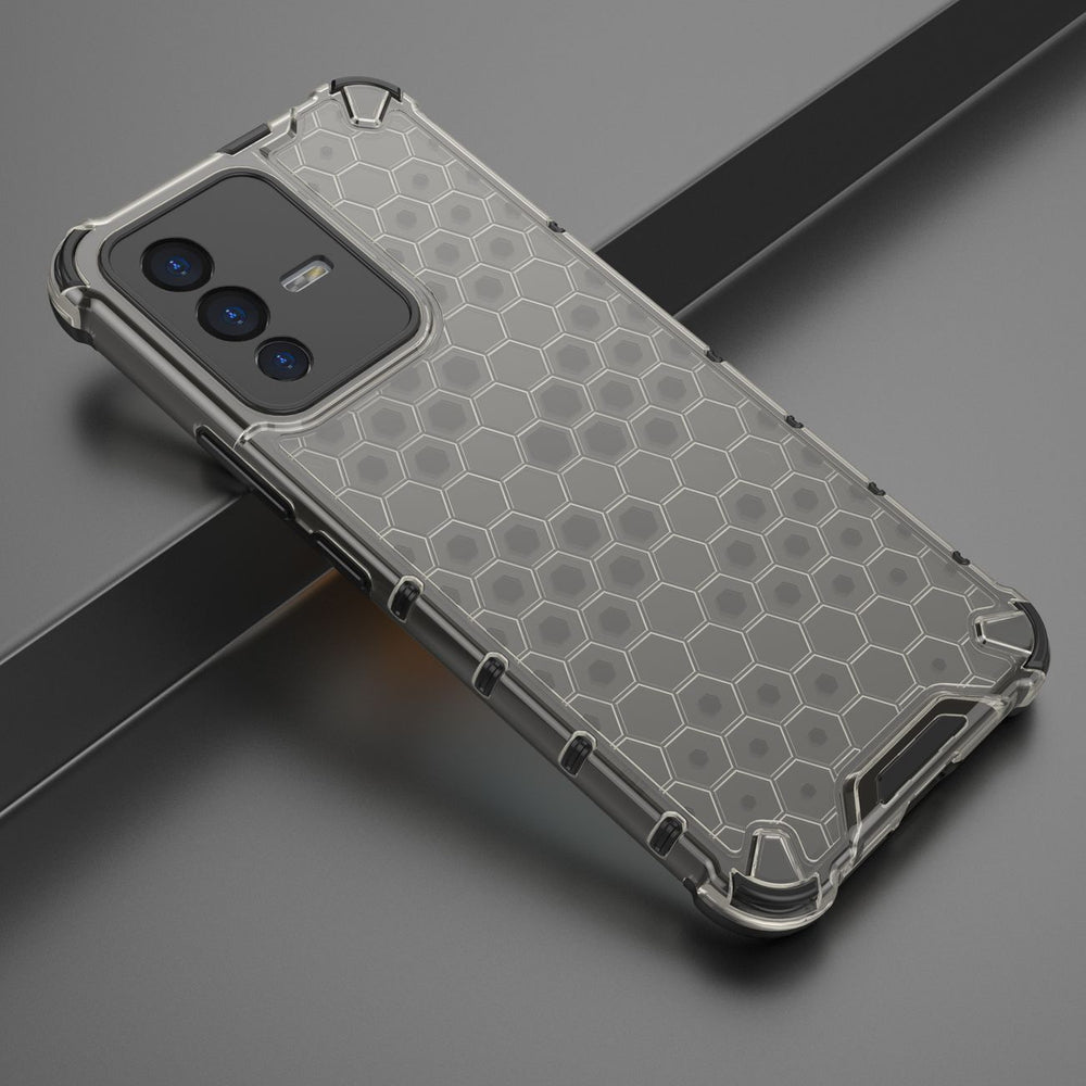 Honeycomb case pansret cover med en gel ramme Vivo V23 5G sort