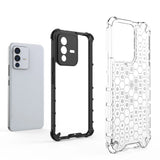 Honeycomb case pansret cover med en gel ramme til Vivo V23 5G gennemsigtig