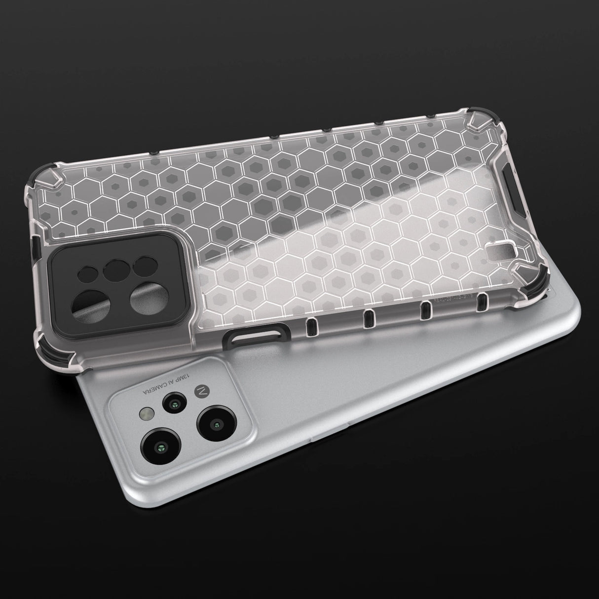 Honeycomb case pansret cover med en gel ramme Realme C31 gennemsigtig