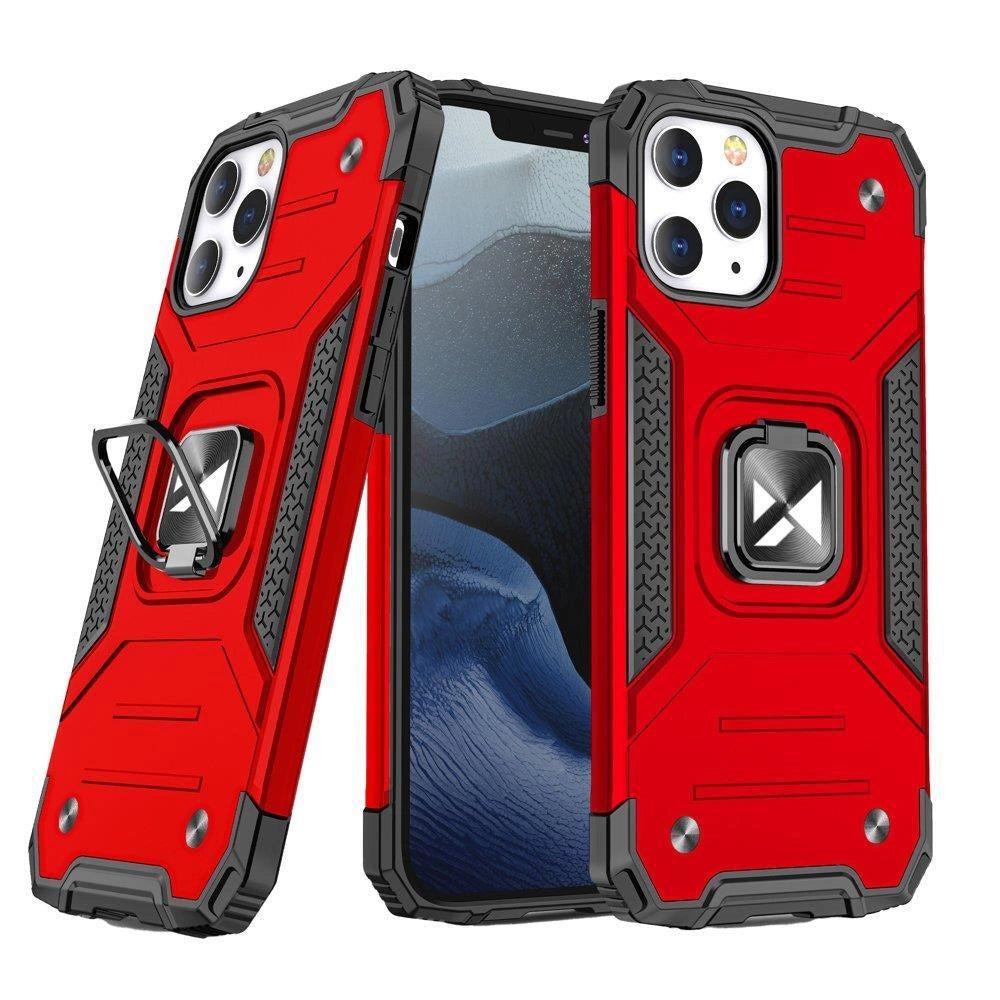 Wozinsky Ring Armor case til iPhone 14 Pro Max pansret cover magnetisk holder ring rød