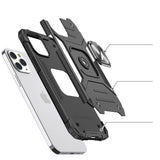Wozinsky Ring Armor iPhone 14 Pro case pansret cover magnetisk holder ring guld