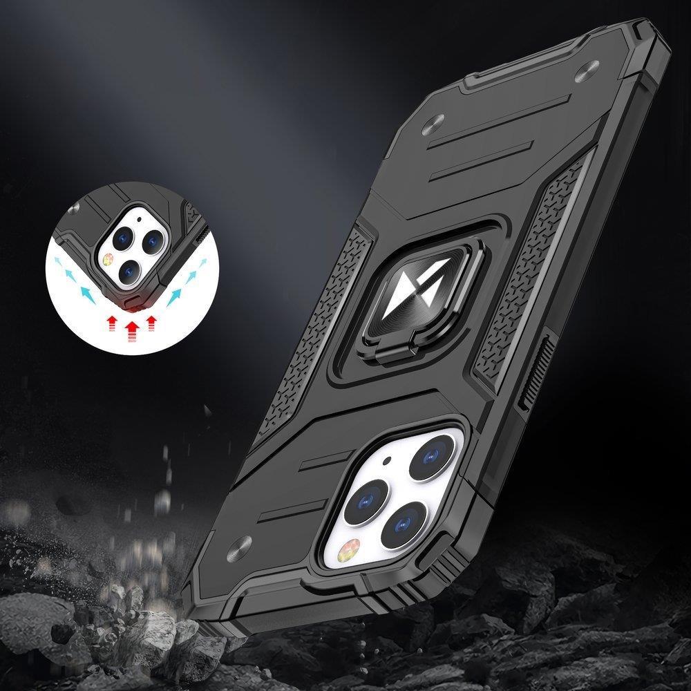 Wozinsky Ring Armor iPhone 14 Pro case pansret cover magnetisk holder ring guld