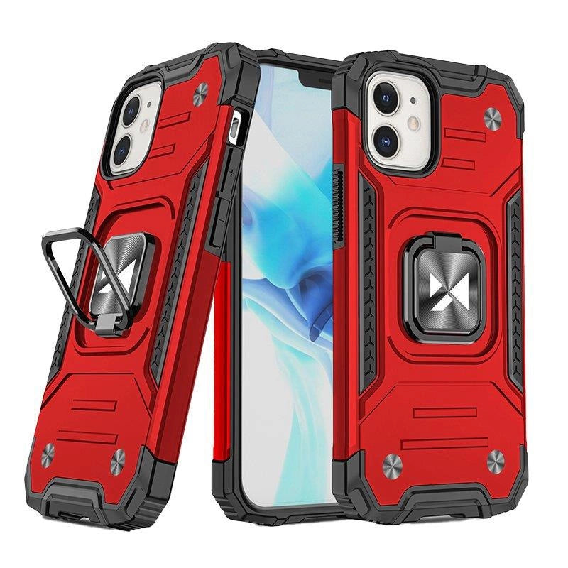 Wozinsky Ring Armor case til iPhone 14 Plus pansret cover magnetisk holder ring rød