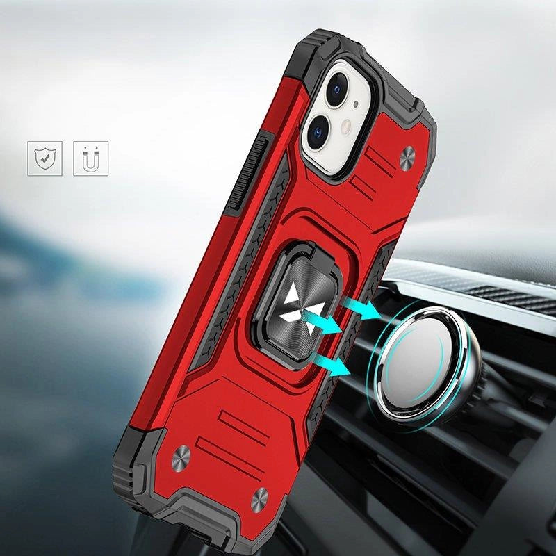 Wozinsky Ring Armor case til iPhone 14 Plus pansret cover magnetisk holder ring rød