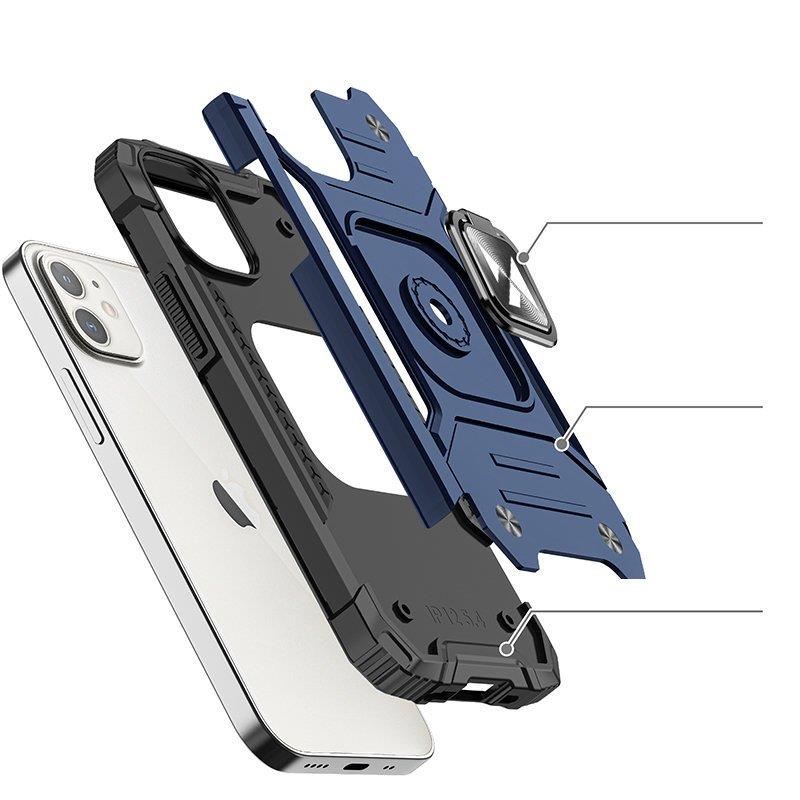 Wozinsky Ring Armor case til iPhone 14 Plus pansret cover magnetisk holder ring blå