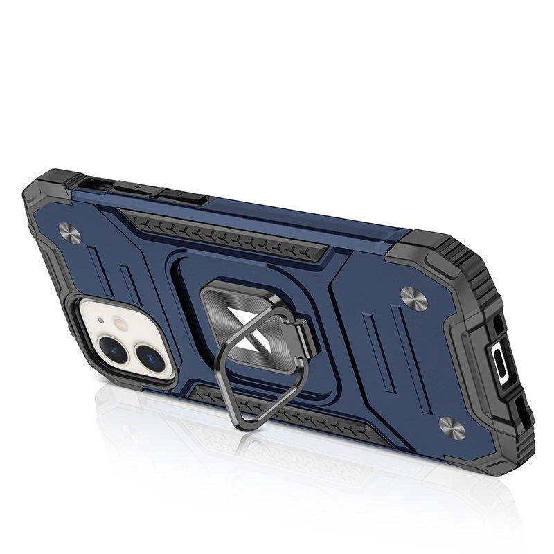 Wozinsky Ring Armor case til iPhone 14 Plus pansret cover magnetisk holder ring blå