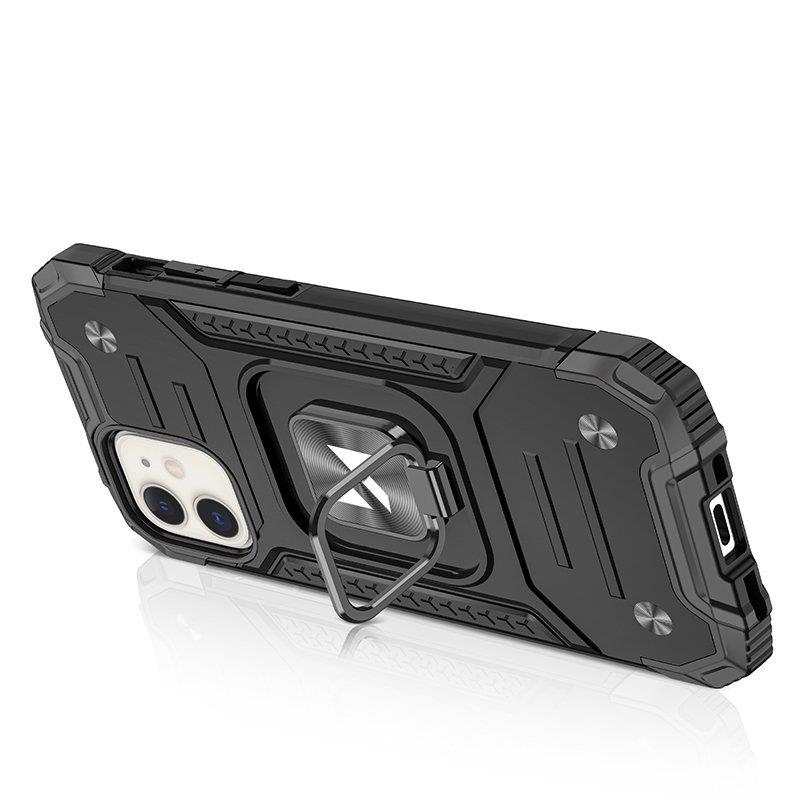 Wozinsky Ring Armor iPhone 14 Plus Hybrid Armored Case + Magnetisk Holder Sort