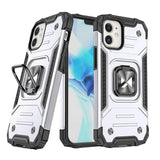 Wozinsky Ring Armor case til iPhone 14 pansret cover magnetisk holder ring sølv
