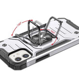 Wozinsky Ring Armor case til iPhone 14 pansret cover magnetisk holder ring sølv
