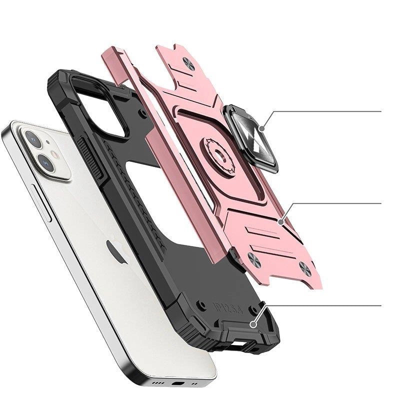 Wozinsky Ring Armor case til iPhone 14 pansret dække magnetisk holder guldring