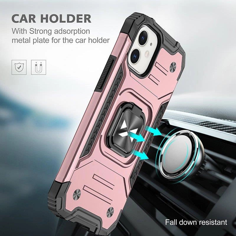 Wozinsky Ring Armor case til iPhone 14 pansret dække magnetisk holder guldring
