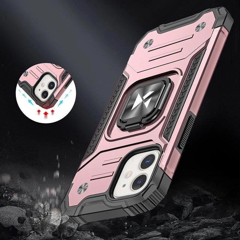 Wozinsky Ring Armor case til iPhone 14 pansret dække magnetisk holder guldring
