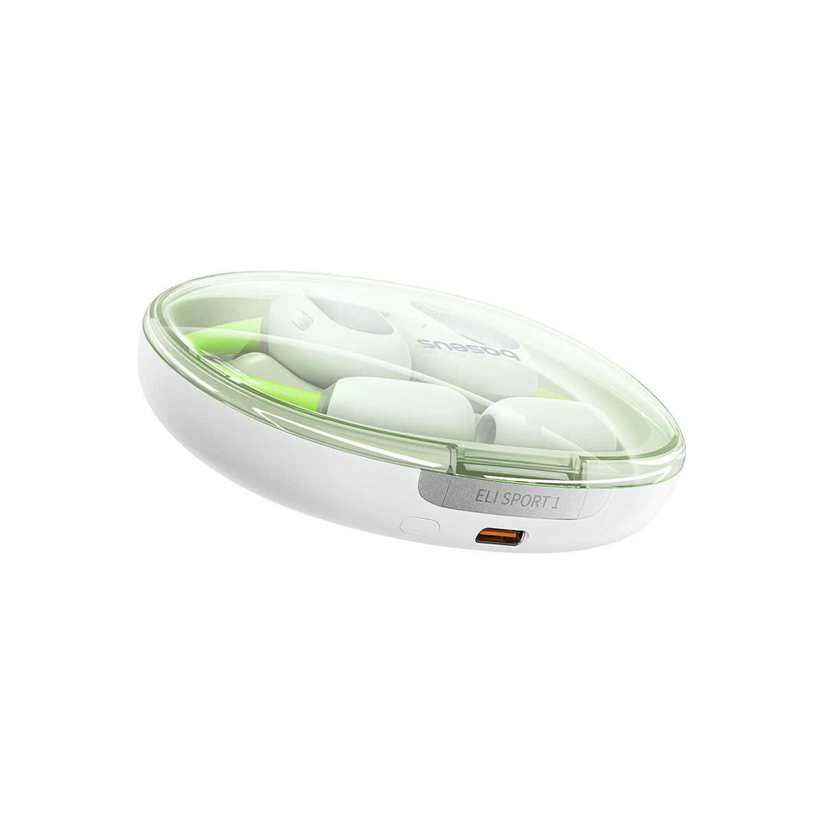 Baseus Eli Sport 1 Headset True Wireless Stereo (TWS) Ørekrog, Open-ear Opkald/musik USB Type-C Bluetooth Lysegrøn, Hvid