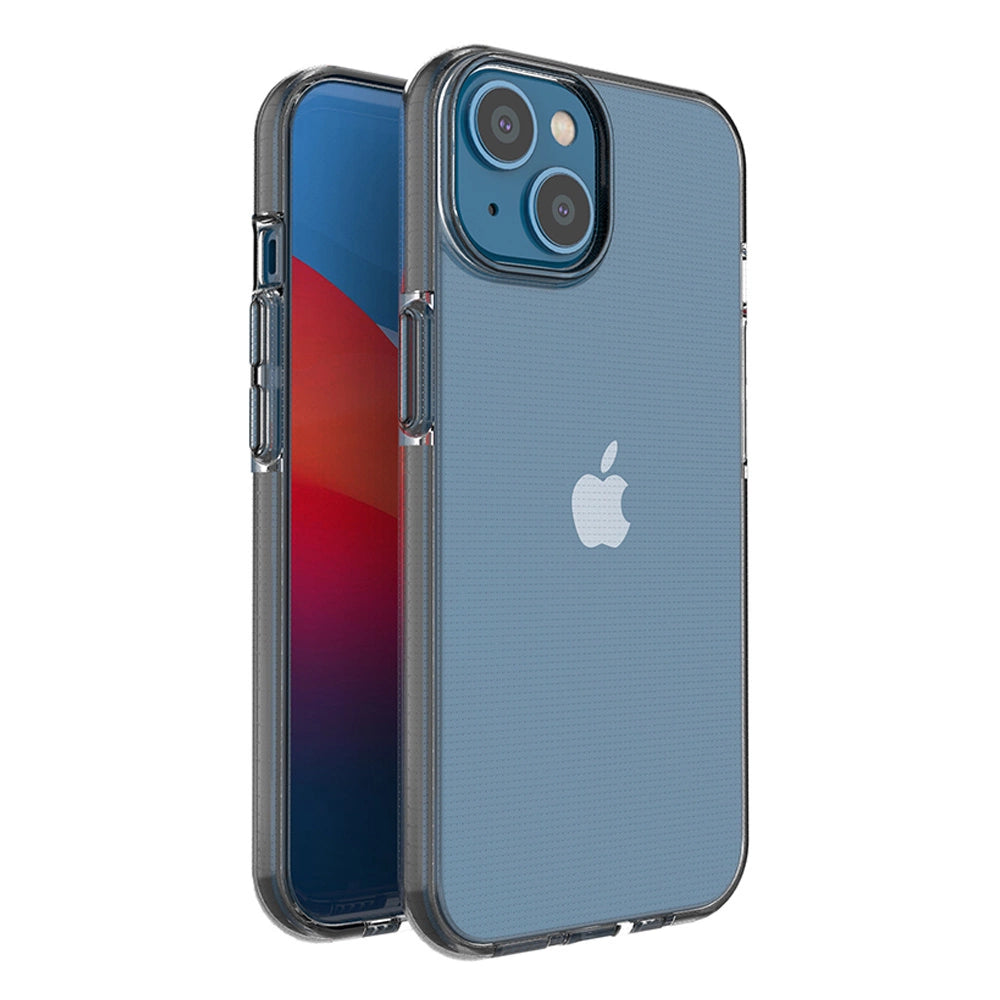 Spring Case for iPhone 14 silikone sag med en ramme sort