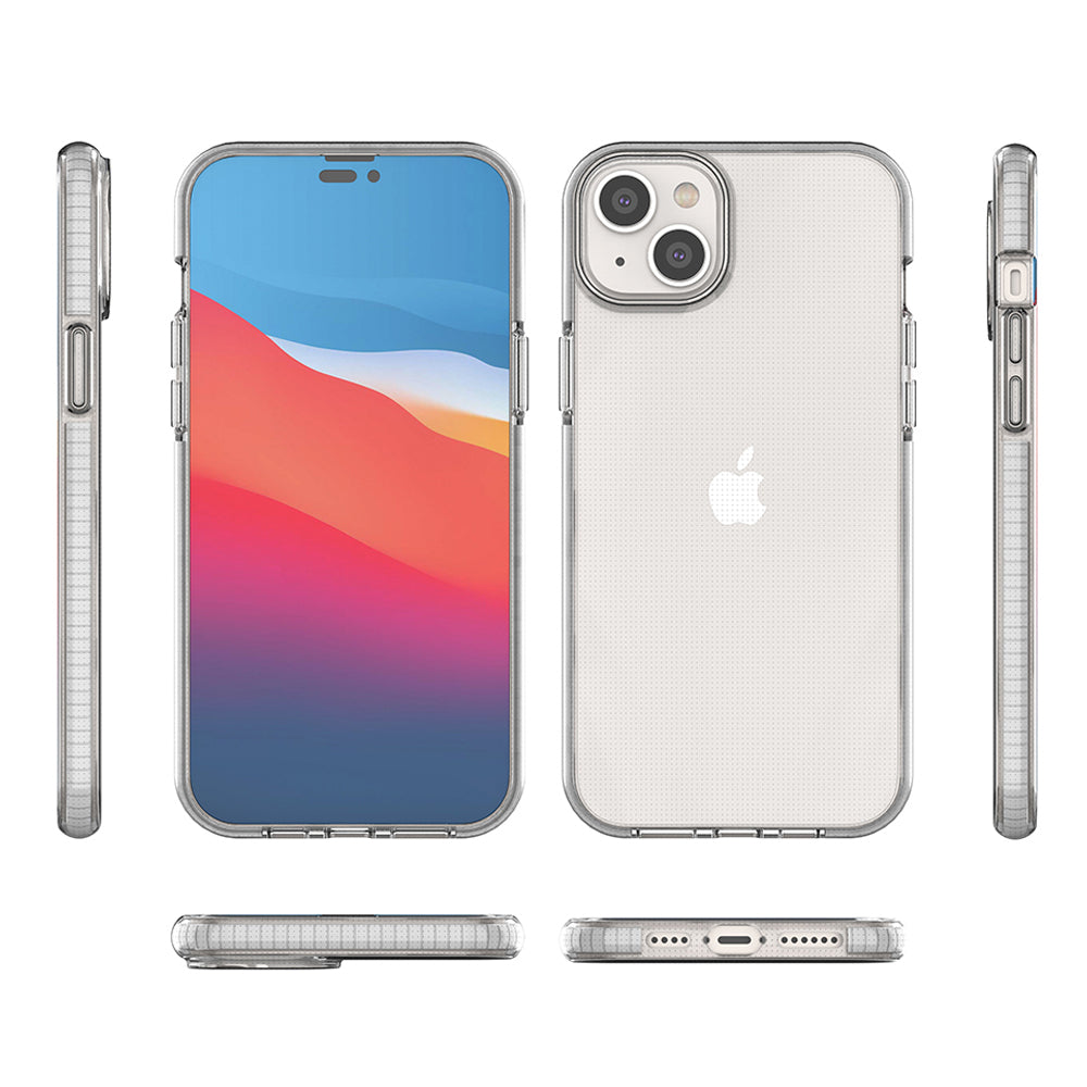 Spring Case til iPhone 14 Plus silikone dække med lysblå ramme