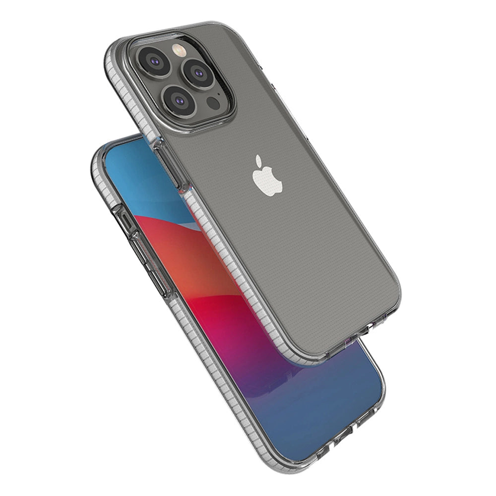 Spring Case til iPhone 14 Pro silikonhylster med en sort ramme