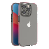 Spring Case til iPhone 14 Pro silikonhylster med en lyserød ramme