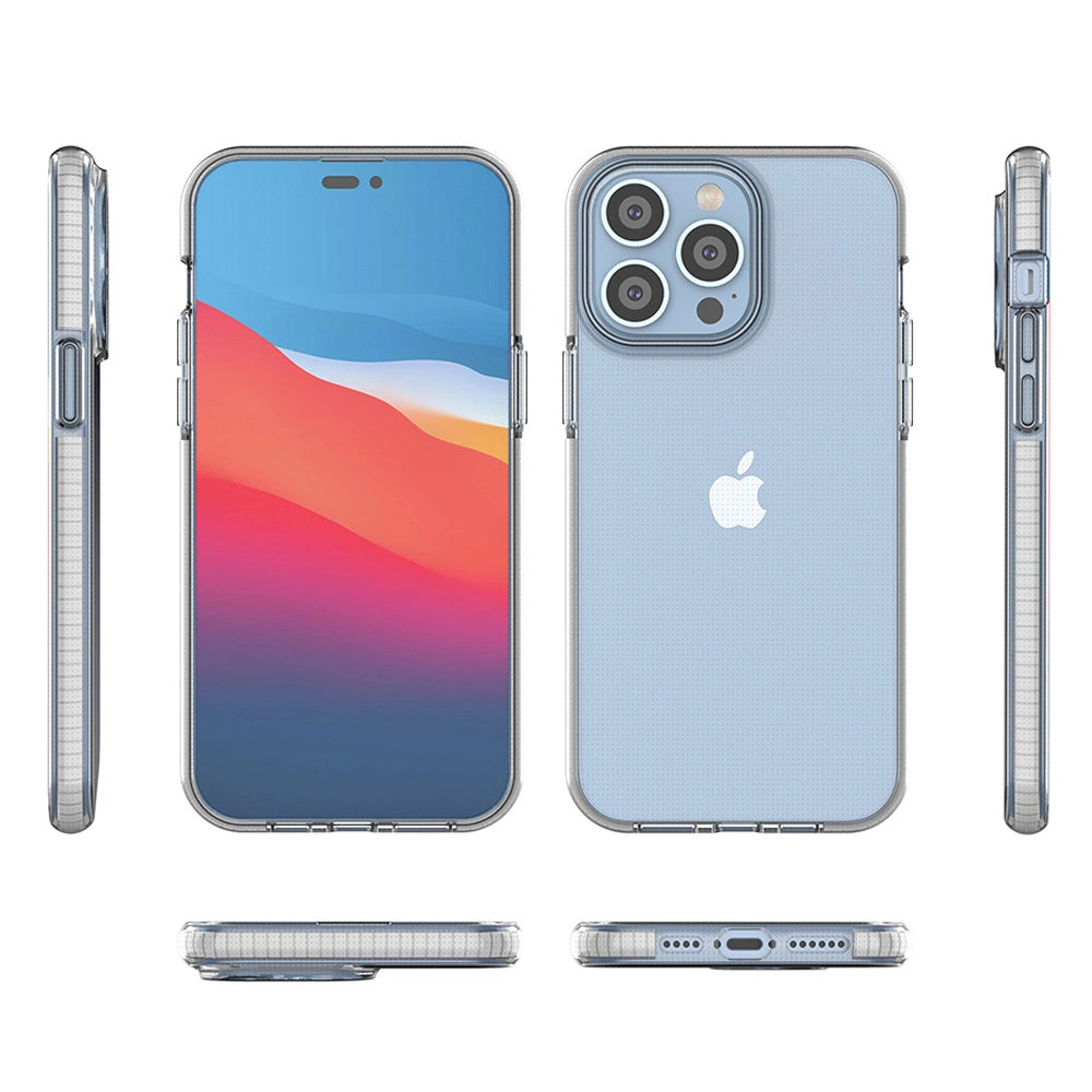 Spring Case til iPhone 14 Pro Max silikone dække med ramme sort