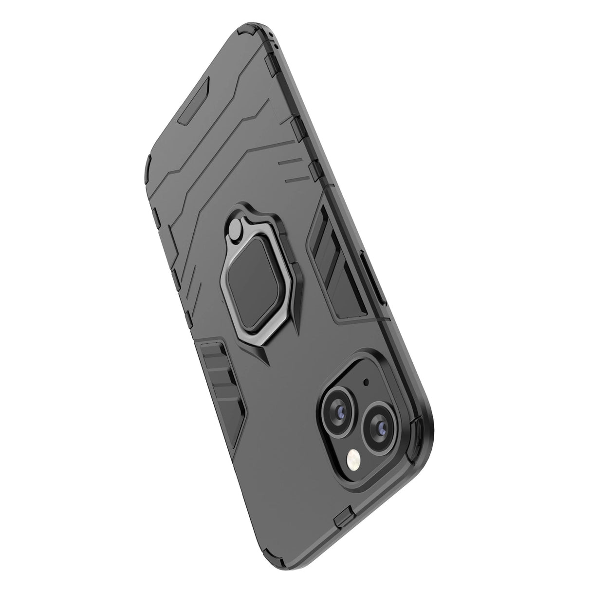 Ring Armor case til iPhone 14 pansret cover magnetisk holder ring sort