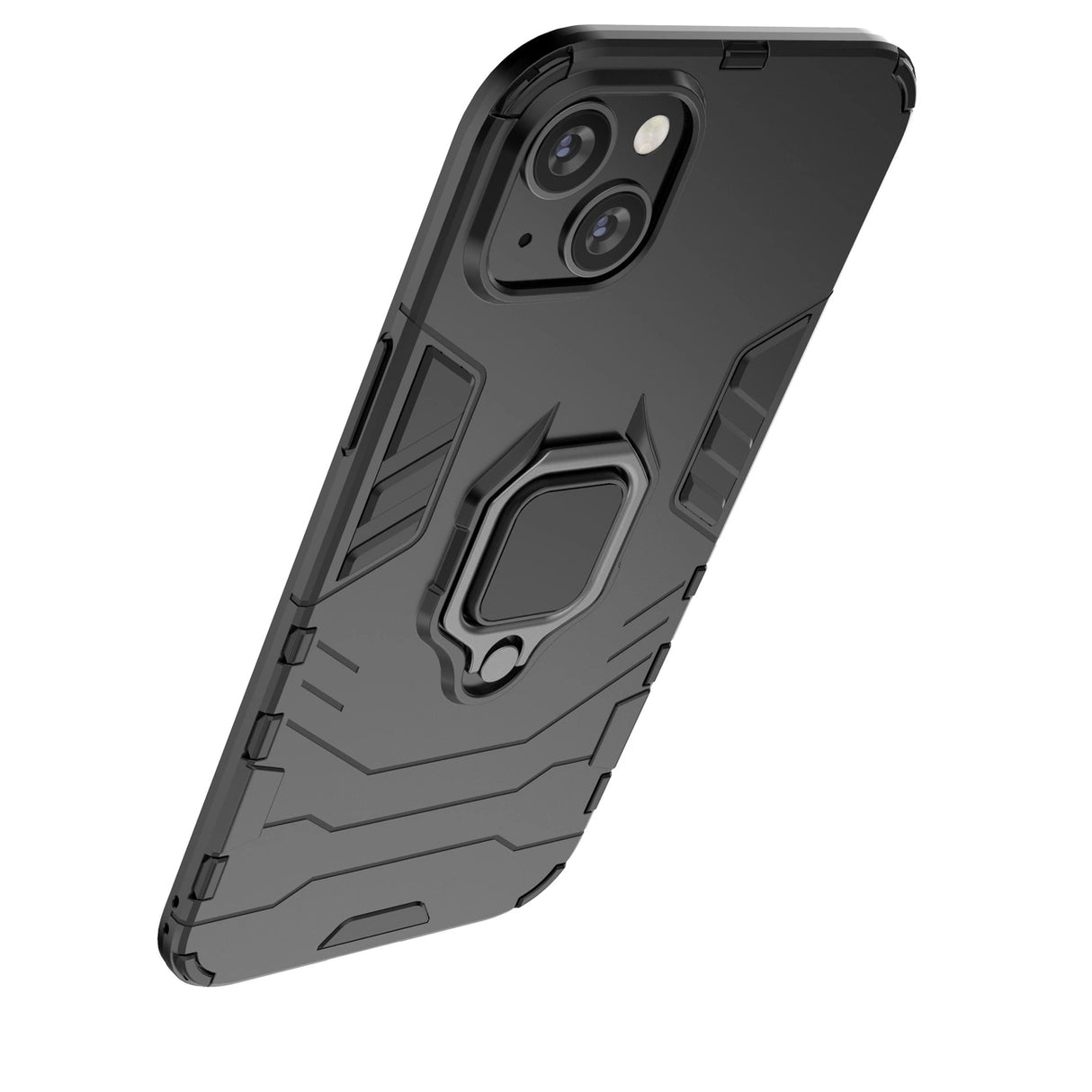 Ring Armor case til iPhone 14 pansret cover magnetisk holder ring sort