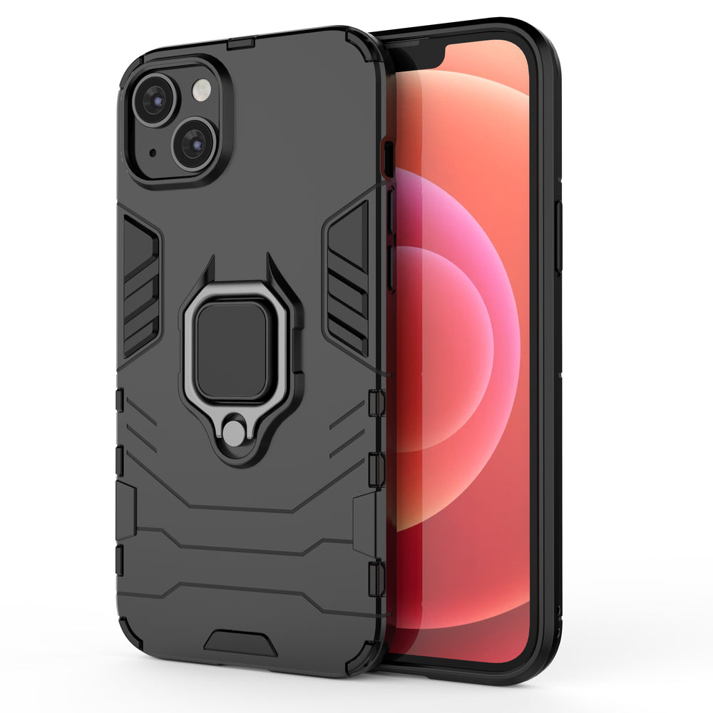 Ring Armor case til iPhone 14 Plus pansret cover magnetisk holder ring sort