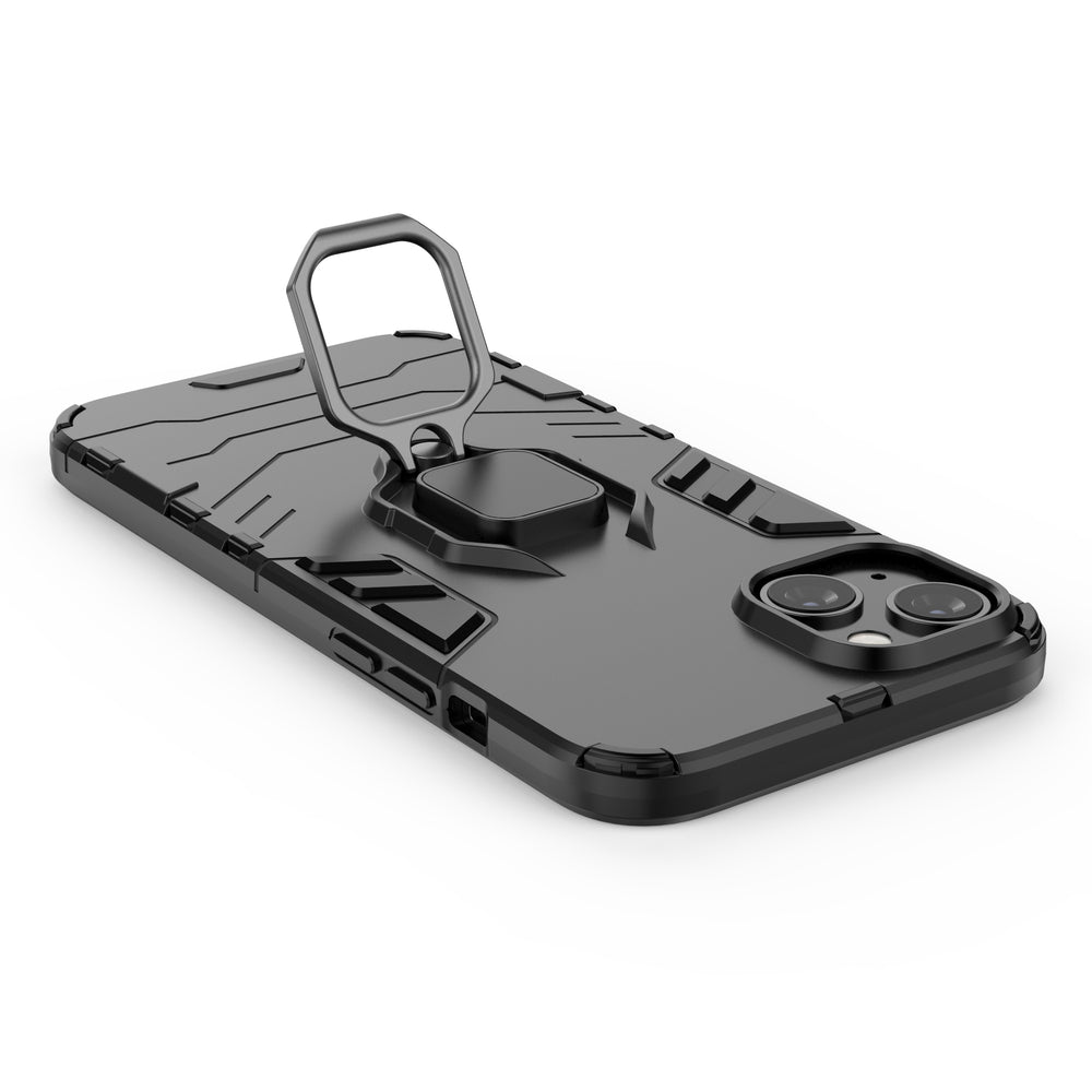 Ring Armor case til iPhone 14 Plus pansret cover magnetisk holder ring sort