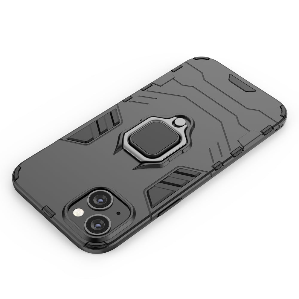 Ring Armor case til iPhone 14 Plus pansret cover magnetisk holder ring sort