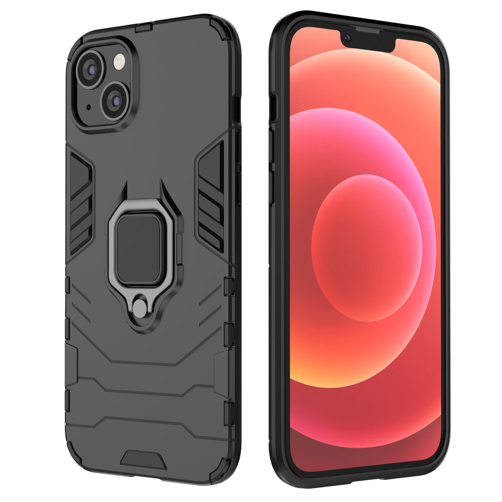 Ring Armor case til iPhone 14 Plus pansret cover magnetisk holder ring sort