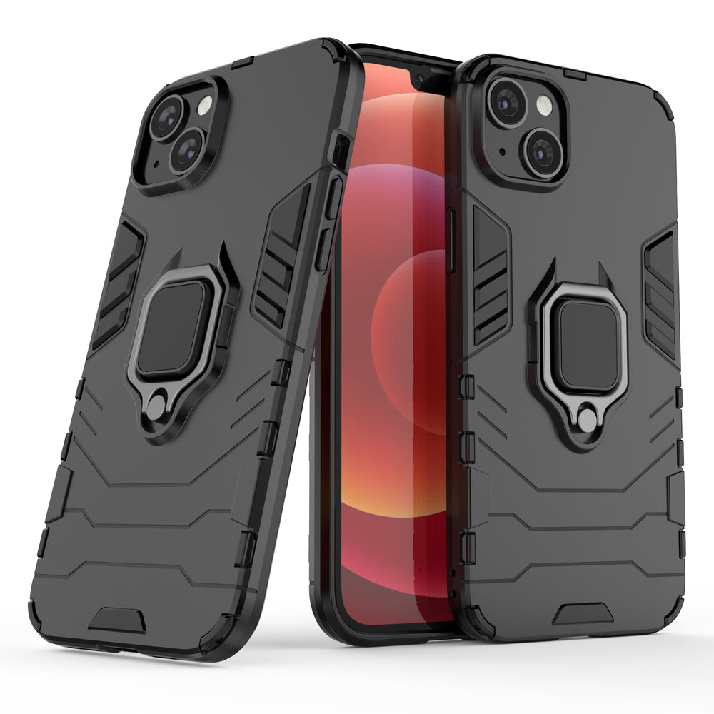 Ring Armor case til iPhone 14 Plus pansret cover magnetisk holder ring sort
