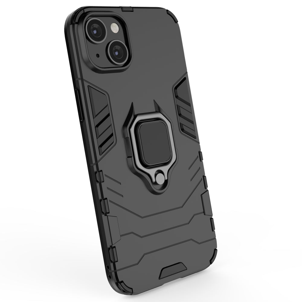 Ring Armor case til iPhone 14 Plus pansret cover magnetisk holder ring sort