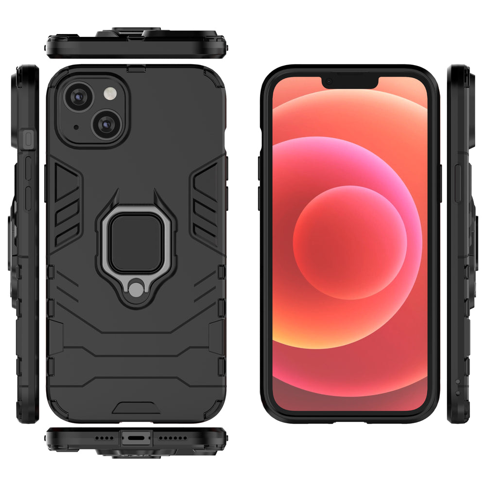 Ring Armor case til iPhone 14 Plus pansret cover magnetisk holder ring sort