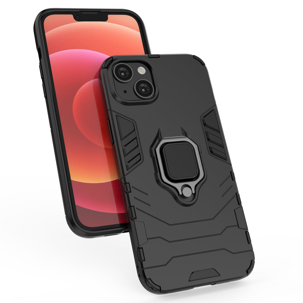 Ring Armor case til iPhone 14 Plus pansret cover magnetisk holder ring sort