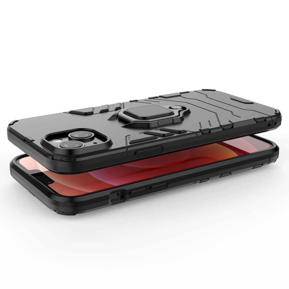 Ring Armor case til iPhone 14 Pro Max pansret cover magnetisk holder ring sort