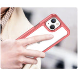 Outer Space Case iPhone 14 hardcover med en gel ramme rød