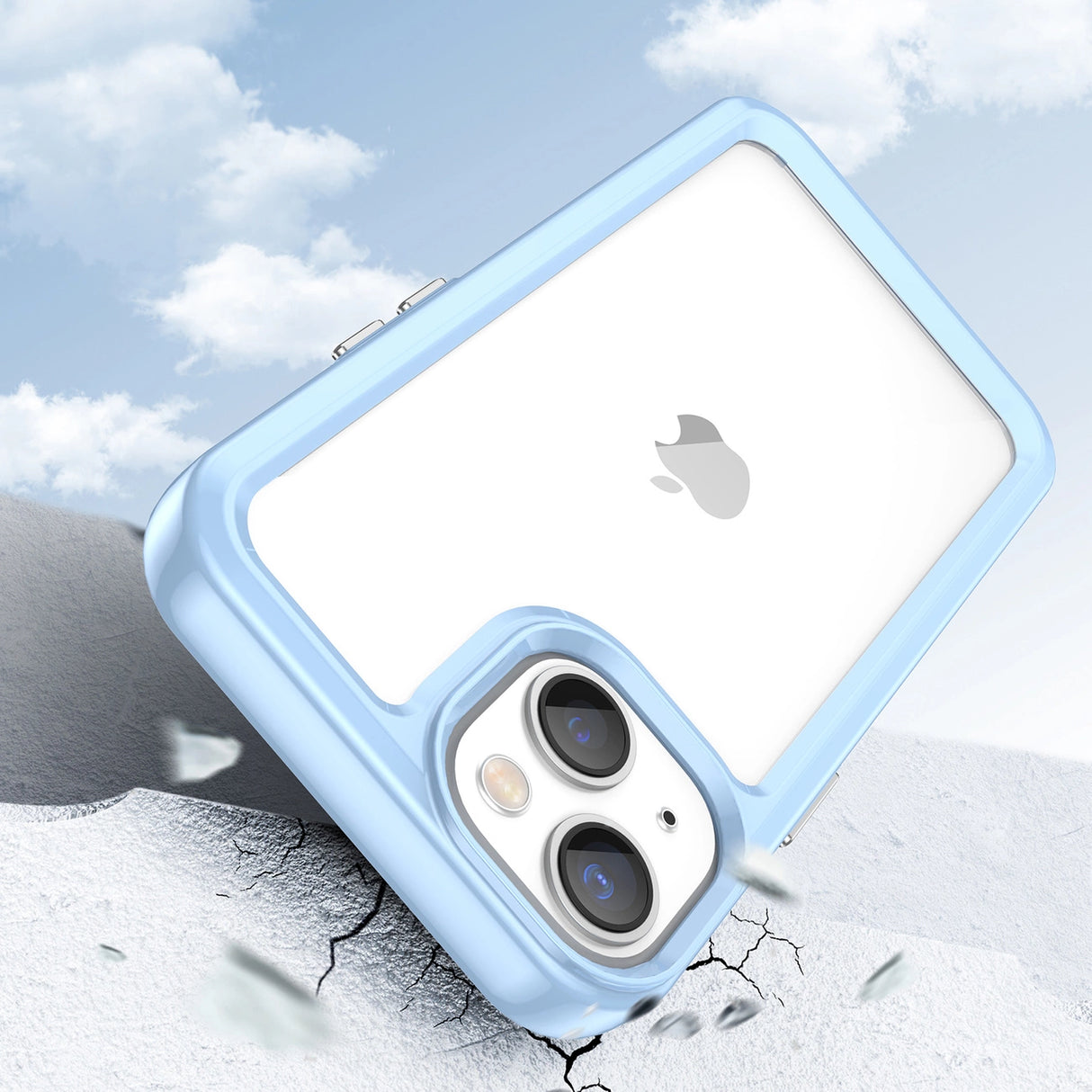 Outer Space Case iPhone 14 Plus Hardcover med gel ramme blå
