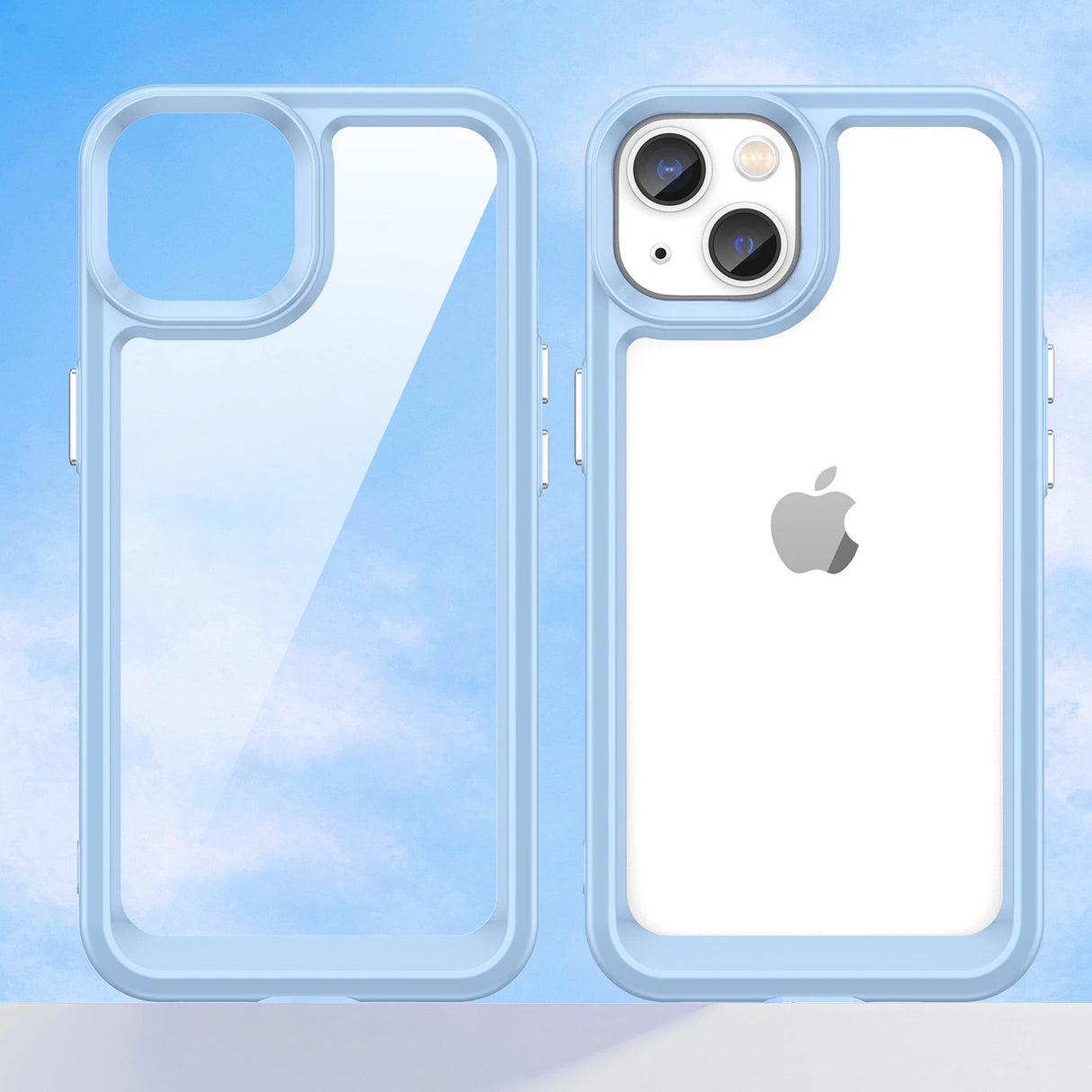 Outer Space Case iPhone 14 Plus Hardcover med gel ramme blå