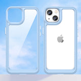 Outer Space Case iPhone 14 Plus Hardcover med gel ramme blå