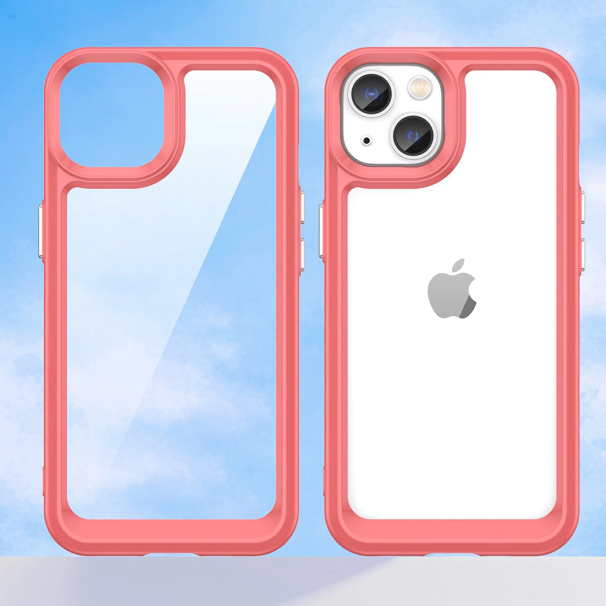Outer Space Case iPhone 14 Plus hardcover med en gel ramme rød
