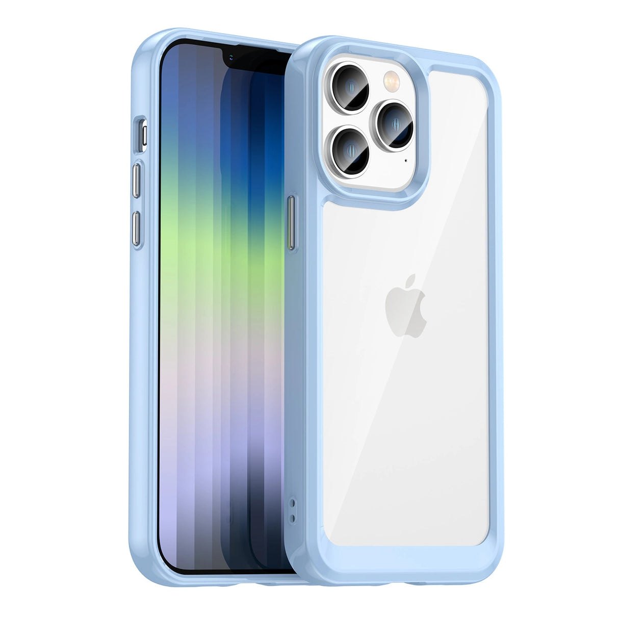 Outer Space Case iPhone 14 Pro hardcover med en gel ramme blå