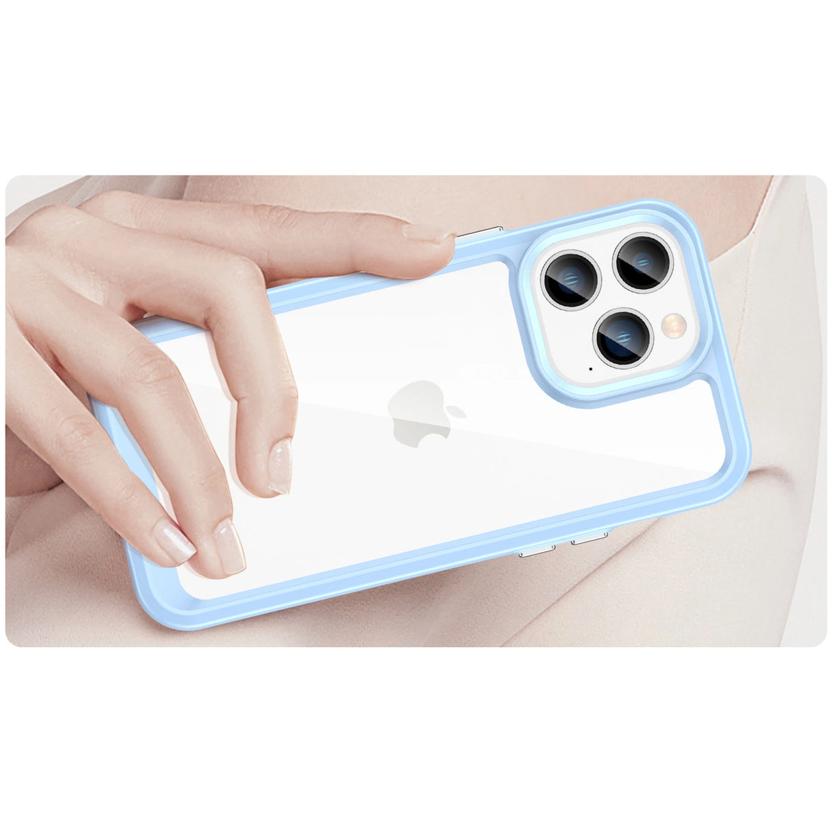 Outer Space Case iPhone 14 Pro hardcover med en gel ramme blå