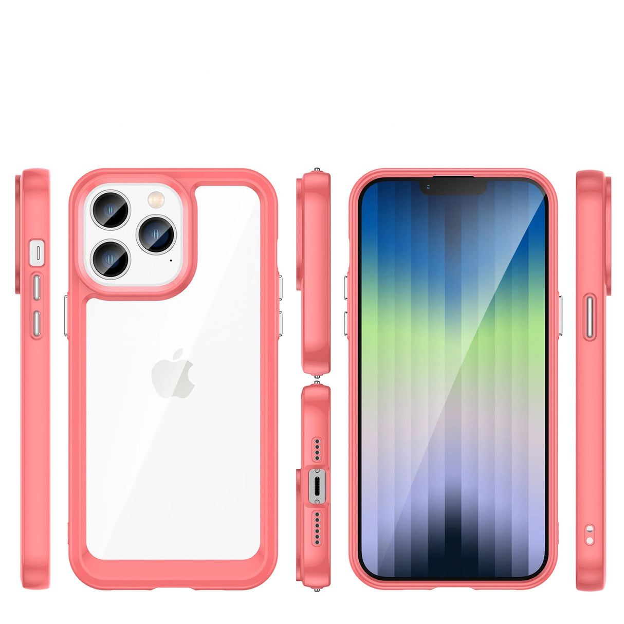 Outer Space Case iPhone 14 Pro hardcover med en gel ramme rød