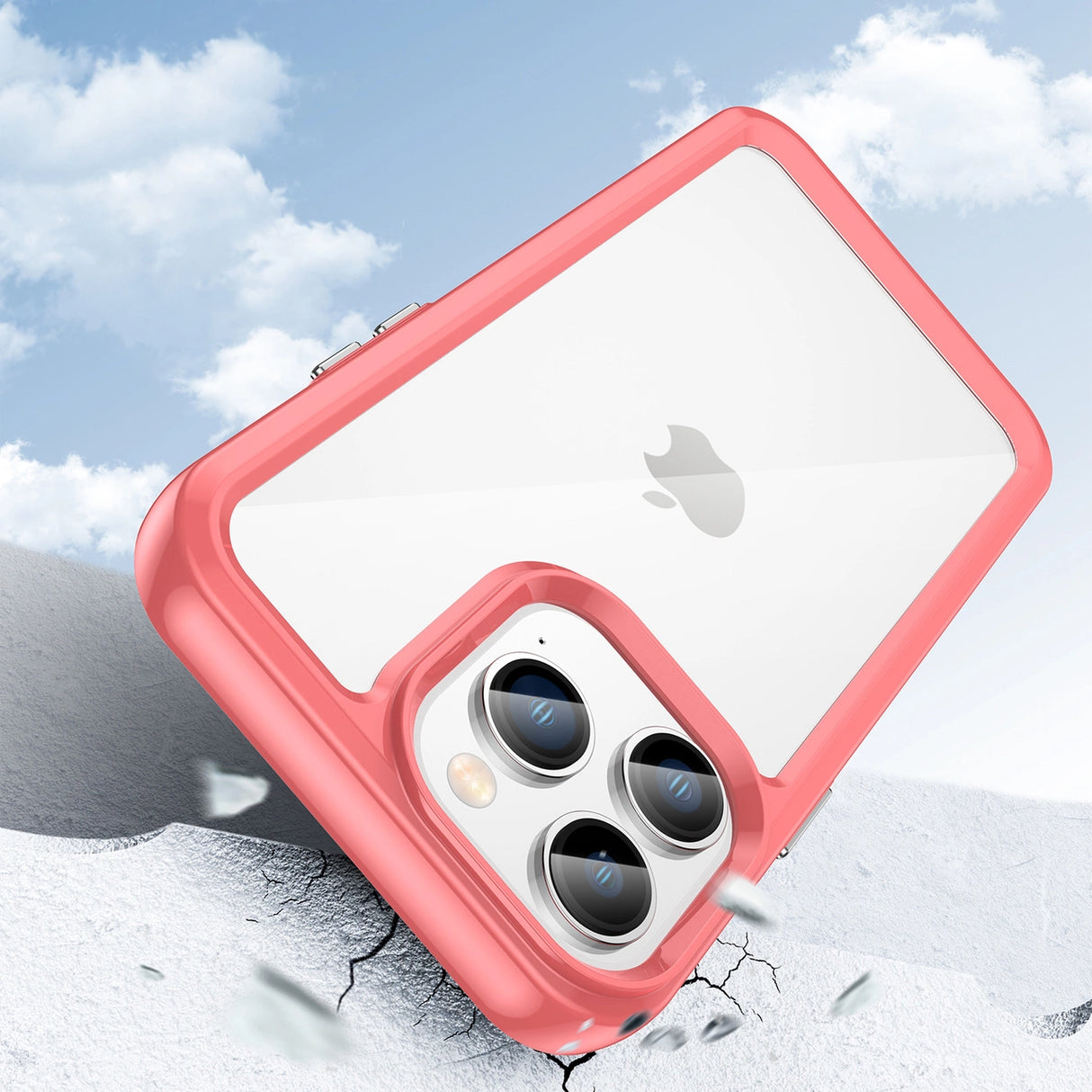 Outer Space Case iPhone 14 Pro hardcover med en gel ramme rød