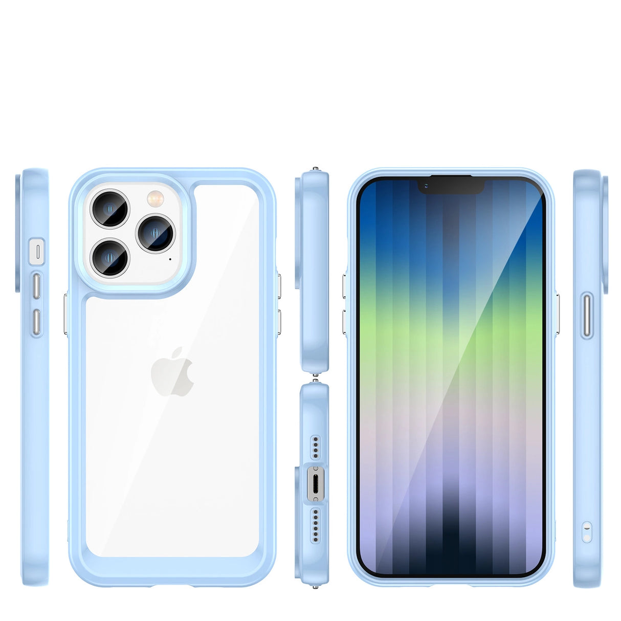 Outer Space Case iPhone 14 Pro Max hårdkasse med en gel ramme blå