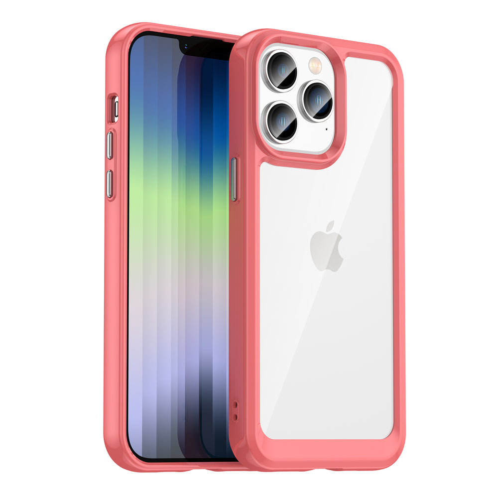 Outer Space Case iPhone 14 Pro Max hardcover med en gel ramme rød