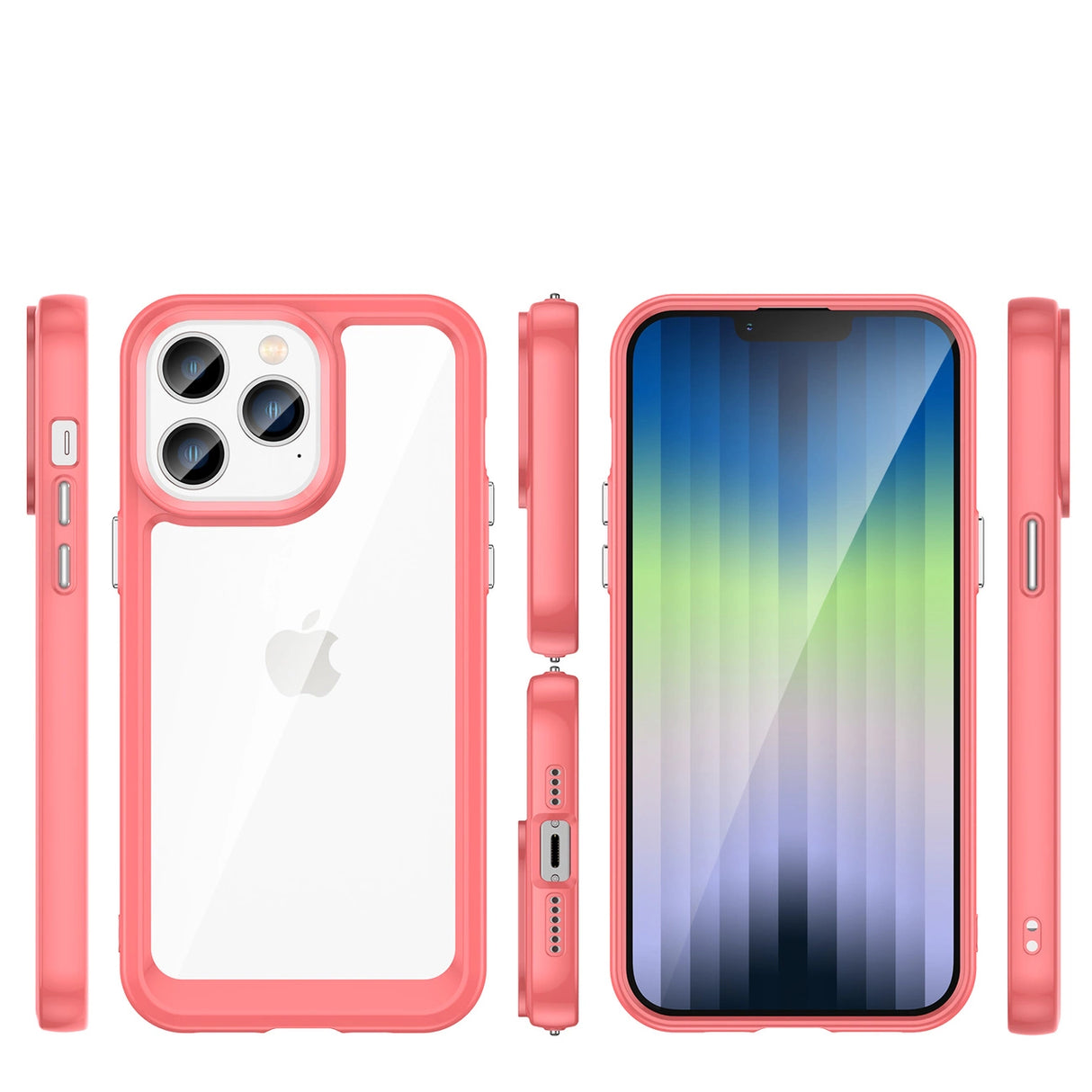 Outer Space Case iPhone 14 Pro Max hardcover med en gel ramme rød