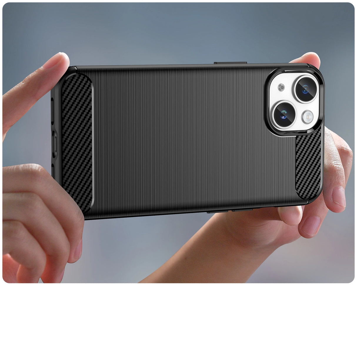 Carbon Case iPhone 14 case fleksibelt gel bagsæde sort