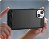 Carbon Case iPhone 14 case fleksibelt gel bagsæde sort