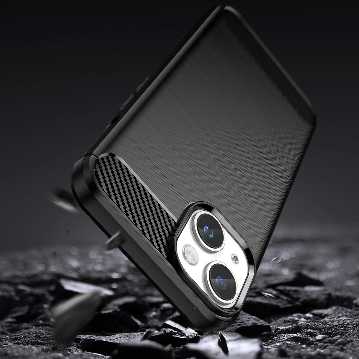 Carbon Case iPhone 14 case fleksibelt gel bagsæde sort